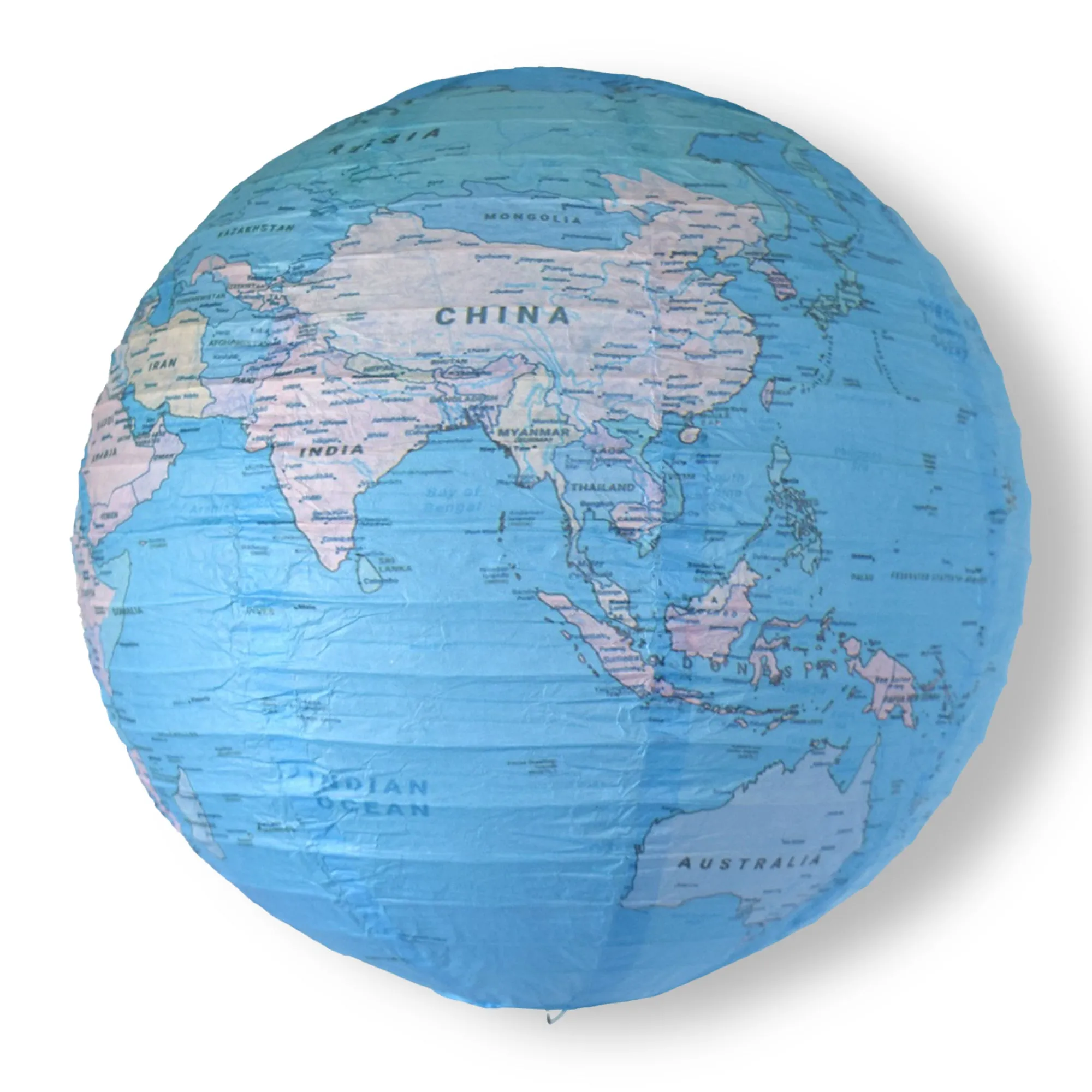 12" Geographical World Map Earth Globe Paper Lantern Hanging Classroom & Party Decoration