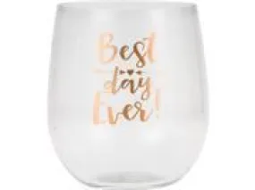 14oz Best Day Ever Plastic Stemless Wine Glass