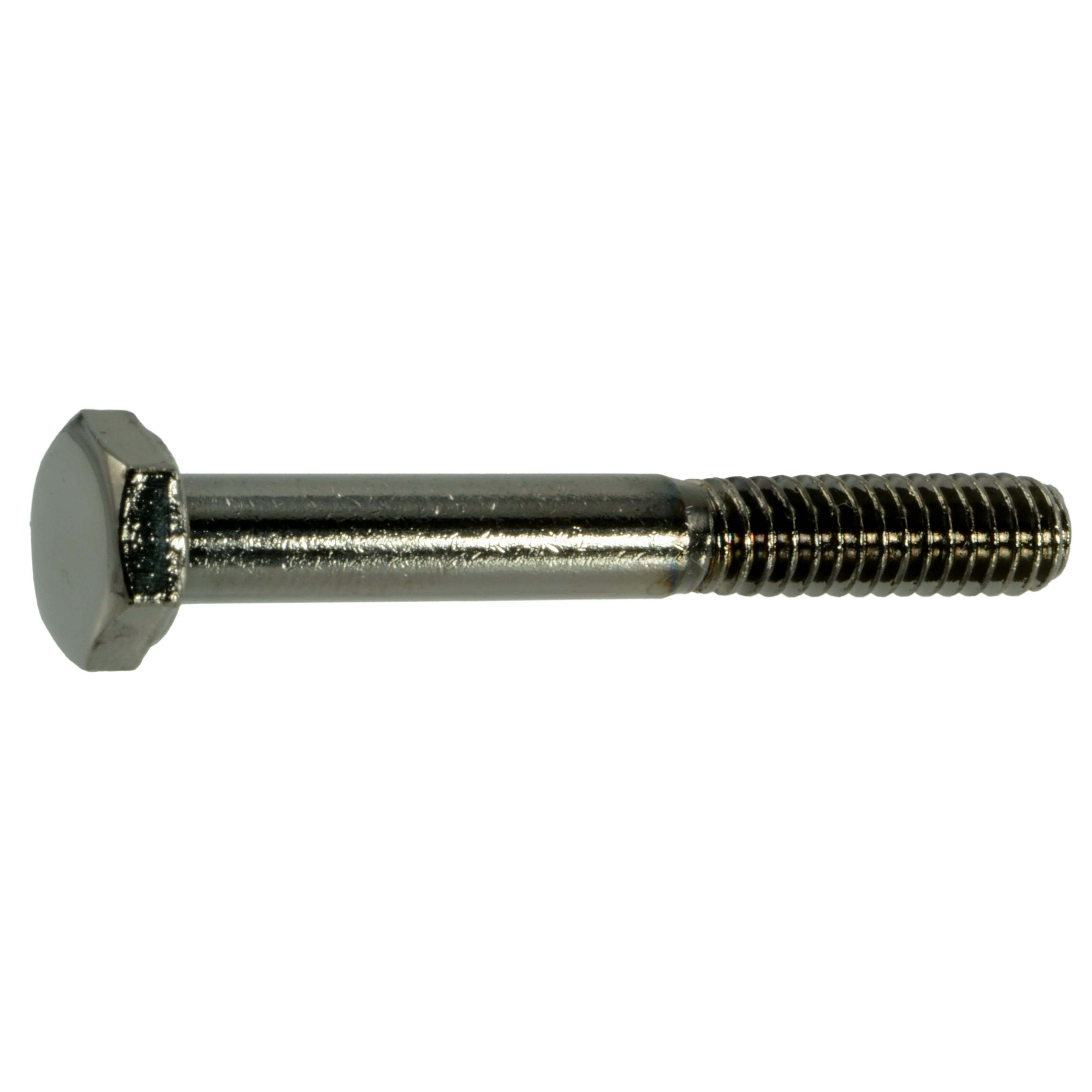 1/4"-20 x 2" Black Chrome Plated Steel Coarse Thread Hex Cap Screws (5 pcs.)