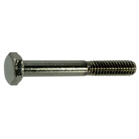 1/4"-20 x 2" Black Chrome Plated Steel Coarse Thread Hex Cap Screws (5 pcs.)