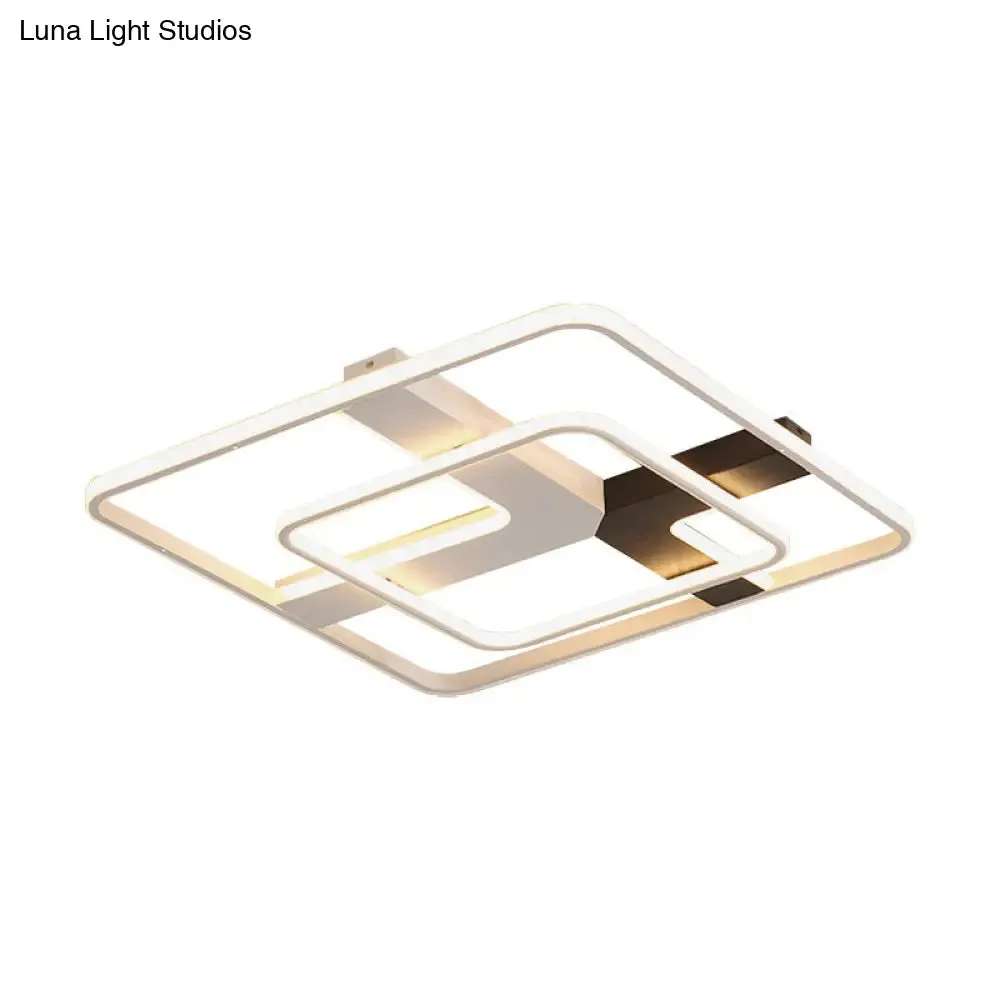 19.5"/23.5" Wide Acrylic Square Flushmount LED Ceiling Lamp in White Light