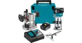 2021 Makita 18V LXT® Lithium-Ion Compact Brushless Cordless Router Kit (5.0Ah) (XTR01T7)