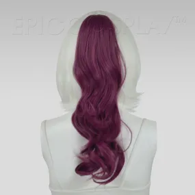 20" Dark Plum Purple Wavy Curly Ponytail Clipon