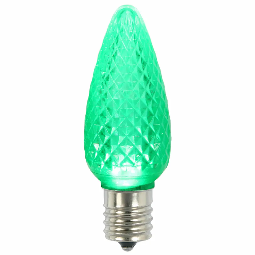 25PK - Vickerman C9 Faceted LED Green Twinkle Bulb 0.96W