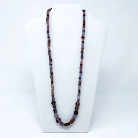 27" Assorted Purple Glass Beads Necklace (Dozen)