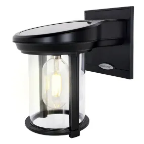 2PK Solar LED Coach Lantern, with Edison Bulb, 60 Lumens, 1W, 3.2V, 2400K CCT, Grey or Black