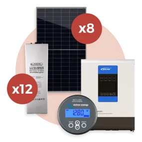 2V Gel 24V 1000Ah Two Bedroom Off-Grid Solar Kit set