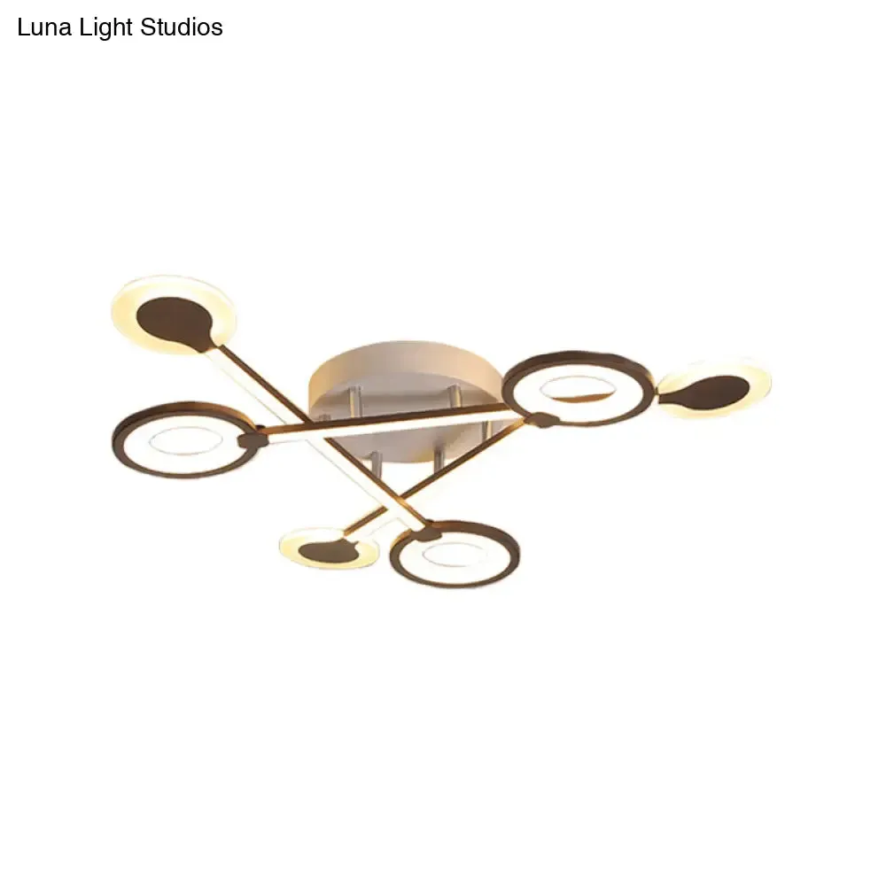 31.5"/39" Crossed Ceiling Lighting: Modern Acrylic LED Black Flush Lamp (Warm/White Light)