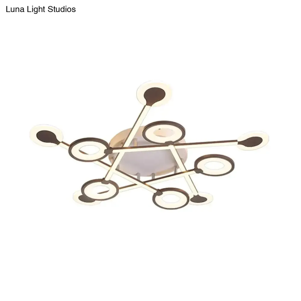 31.5"/39" Crossed Ceiling Lighting: Modern Acrylic LED Black Flush Lamp (Warm/White Light)