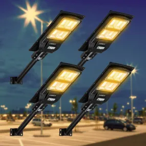 4 PACK LANGY 120 W solar street lights 3000K  warm white