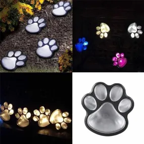 4LED Solar Powered Cat Paw Garden Lights