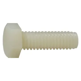 5/16"-18 x 1" Nylon Plastic Coarse Thread Hex Cap Screws (10 pcs.)