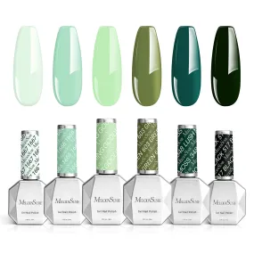 6 Colors Thick Gel Nail Polish Set 15ml - Spring Green