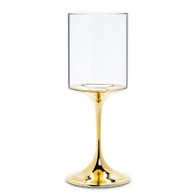 9.5 in. Wine Glass with Metallic Stem, Clear & Gold