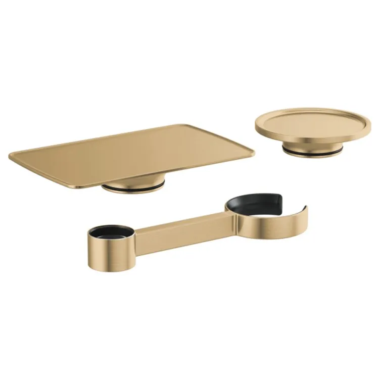 Accessory Kit Kintsu Brilliance Luxe Gold Brass for Freestanding Tub Filler Includes Tray/Dish/Wine Glass Holder