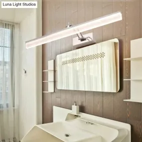 Adjustable LED Vanity Light in Modern Chrome - Acrylic Linear Design, Warm/White Light Option - 16"/23.5"/31.5" Wide