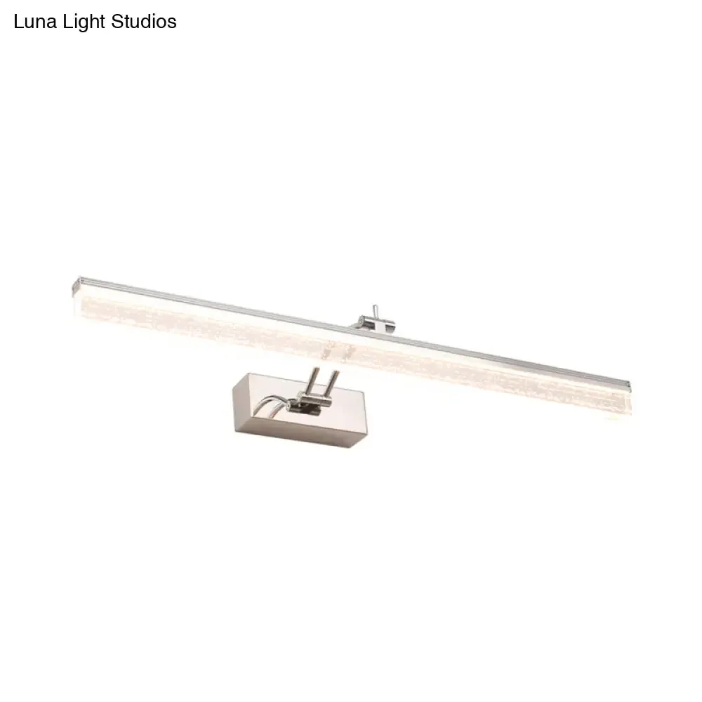 Adjustable LED Vanity Light in Modern Chrome - Acrylic Linear Design, Warm/White Light Option - 16"/23.5"/31.5" Wide