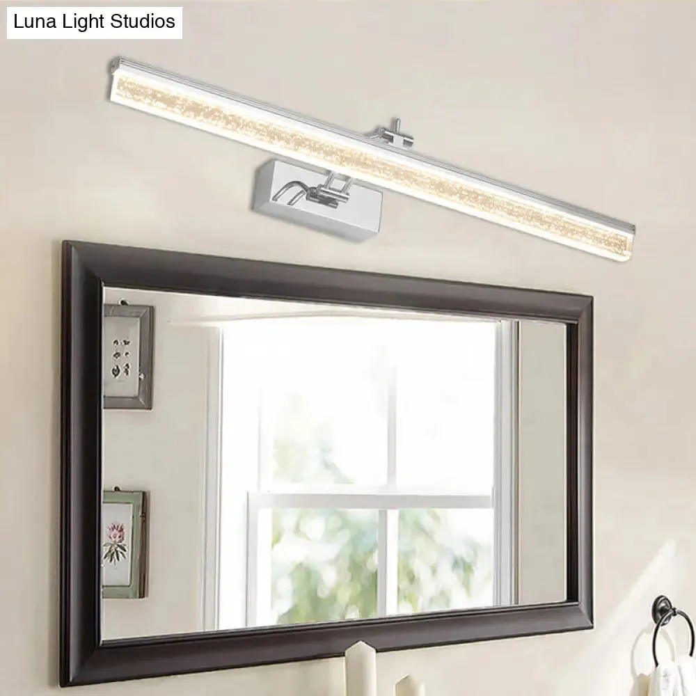 Adjustable LED Vanity Light in Modern Chrome - Acrylic Linear Design, Warm/White Light Option - 16"/23.5"/31.5" Wide