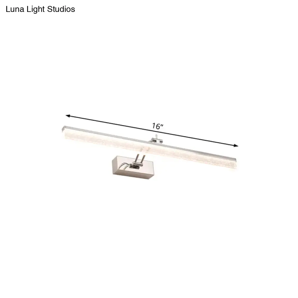 Adjustable LED Vanity Light in Modern Chrome - Acrylic Linear Design, Warm/White Light Option - 16"/23.5"/31.5" Wide