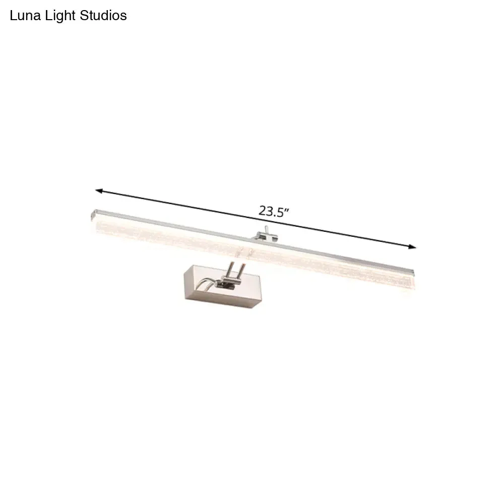 Adjustable LED Vanity Light in Modern Chrome - Acrylic Linear Design, Warm/White Light Option - 16"/23.5"/31.5" Wide