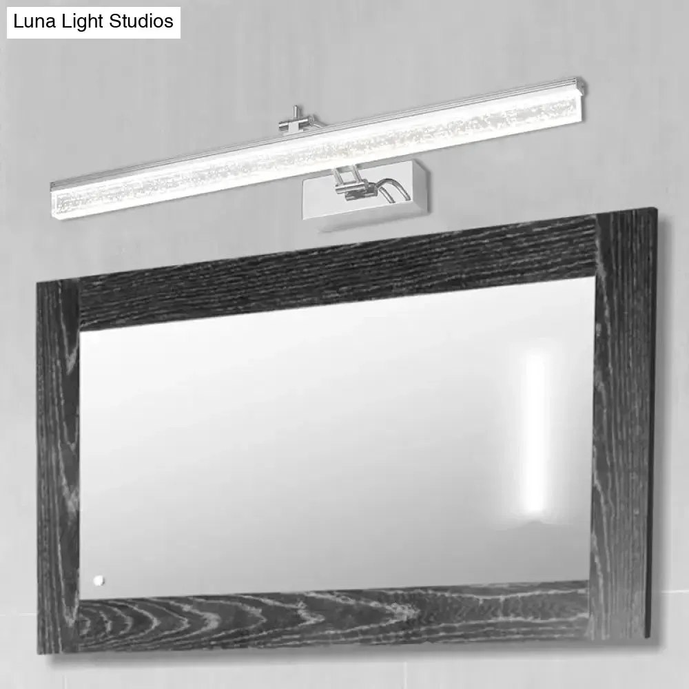 Adjustable LED Vanity Light in Modern Chrome - Acrylic Linear Design, Warm/White Light Option - 16"/23.5"/31.5" Wide