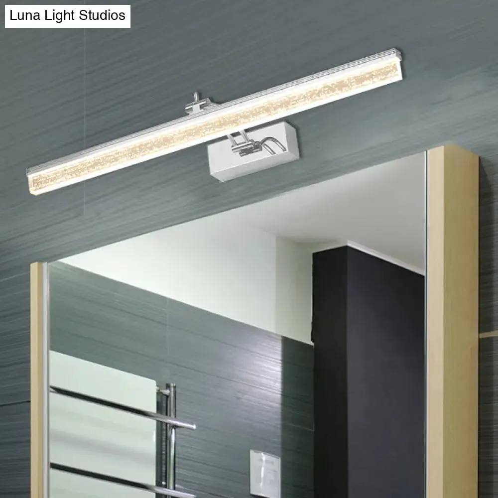 Adjustable LED Vanity Light in Modern Chrome - Acrylic Linear Design, Warm/White Light Option - 16"/23.5"/31.5" Wide