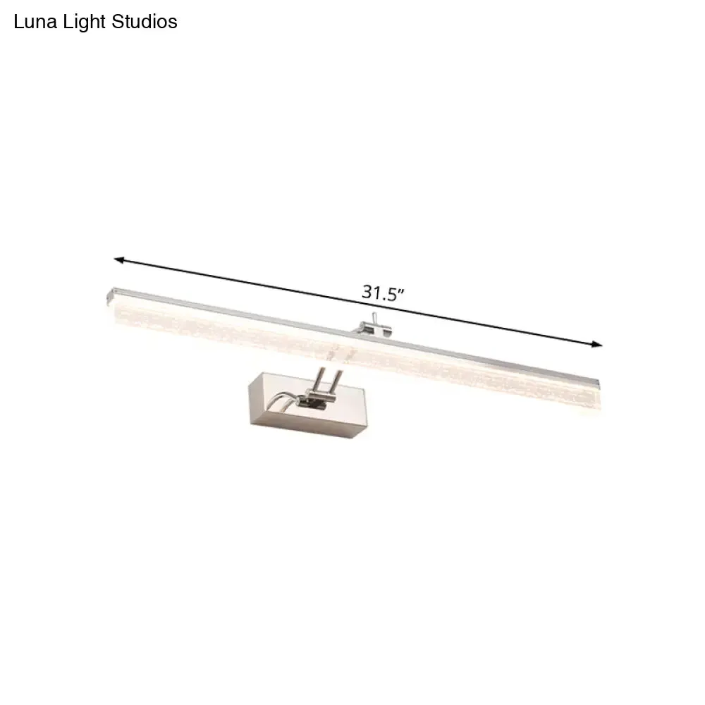 Adjustable LED Vanity Light in Modern Chrome - Acrylic Linear Design, Warm/White Light Option - 16"/23.5"/31.5" Wide