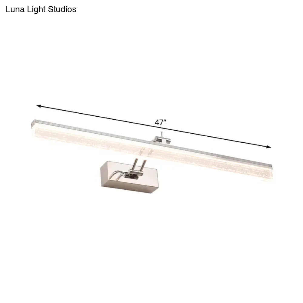 Adjustable LED Vanity Light in Modern Chrome - Acrylic Linear Design, Warm/White Light Option - 16"/23.5"/31.5" Wide