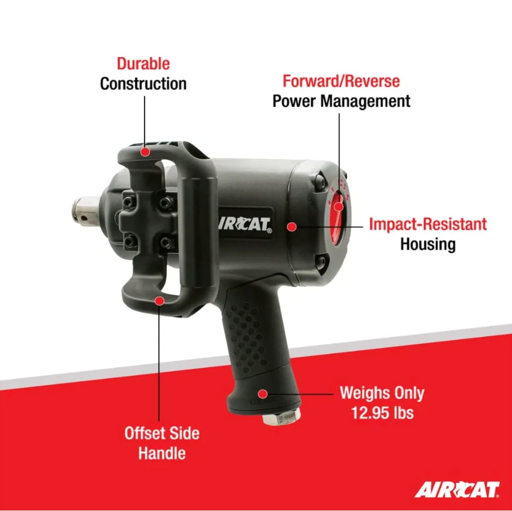 AirCat 1870-P - 1" Low Weight Pistol Grip Impact Wrench