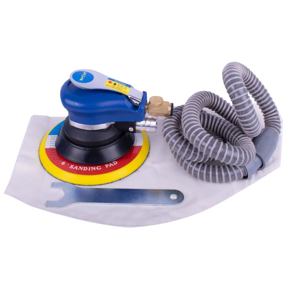 AIRCRAFT AIR ORBITAL SANDER 150MM HOOK AND LOOP WITH DUST EXTRACTION AT0011