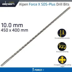 ALPEN FORCE X 10.0 x 450/400  SDS-PLUS DRILL BIT X4 CUTTING EDGES ALP875010