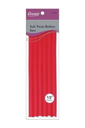 Annie #1206 Soft Twist Rollers 1/2” Red 6 pcs