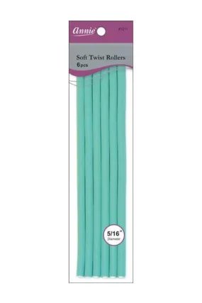 Annie #1211 Soft Twist Rollers 5/16” Green 6 pcs