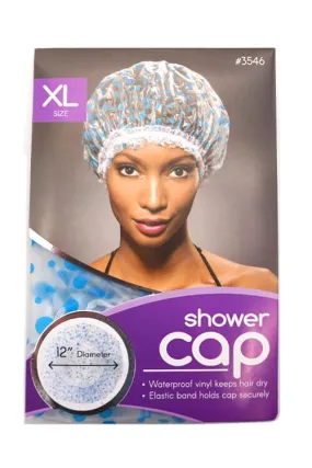 Annie Ms. Remi Extra Large Vinyl Shower Cap Blue Dots #3546