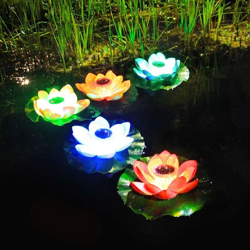 Artificial Lotus Shape Solar Light