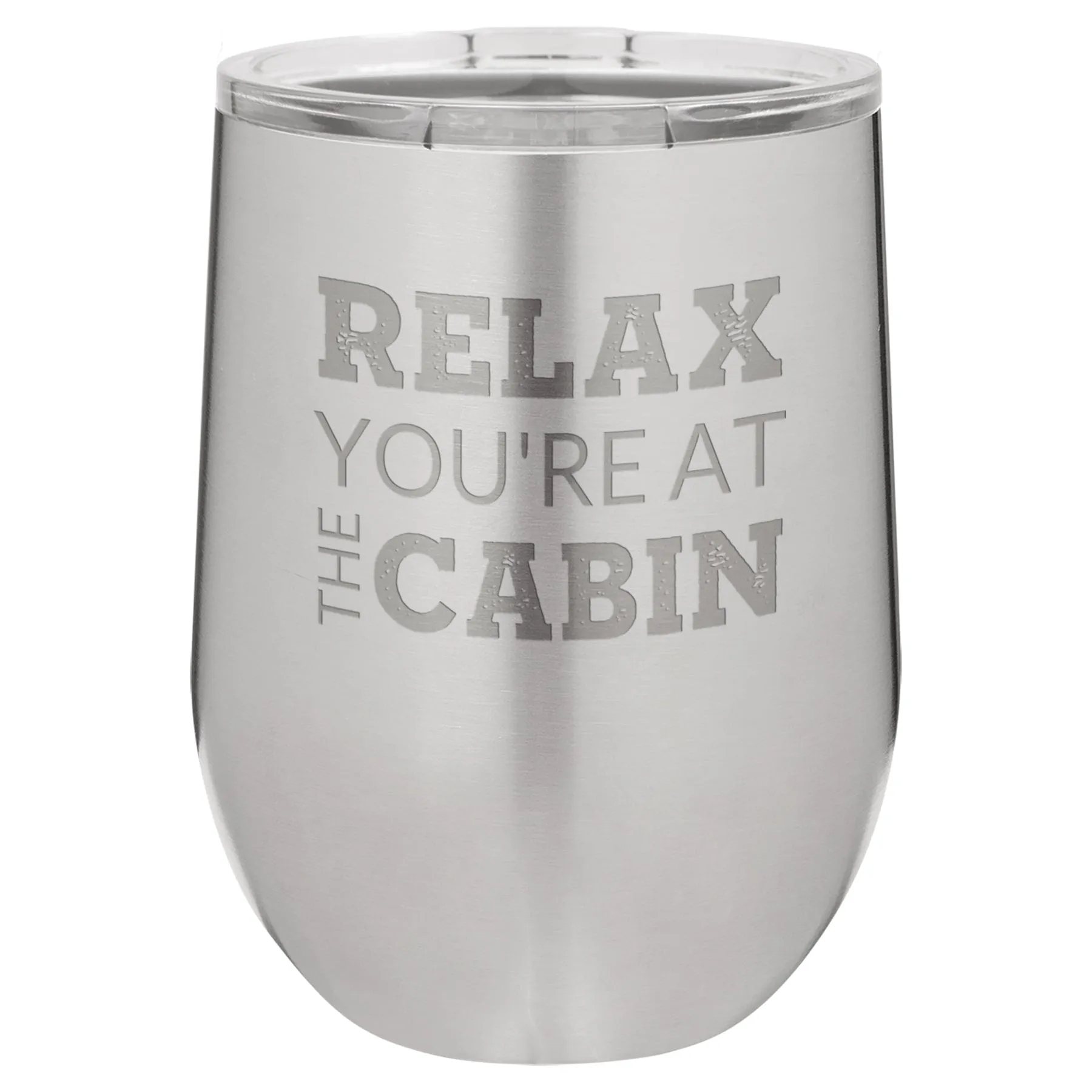 At The Cabin 12 oz Wine Tumbler - Stainless