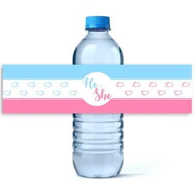 Baby Feet Gender Reveal Water Bottle Labels