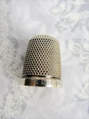 BEAUTIFUL Antique Thimble English Sterling Silver Heavily Engraved Honey Comb Pattern Collectible Sewing Needlework Tools