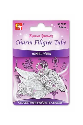 Beauty Town Silver Charm Filigree Tube