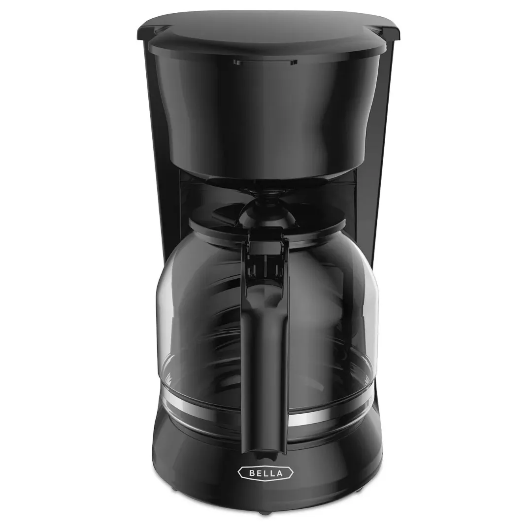 Bella 12-Cup Glass-Carafe Black Drip Coffee Maker