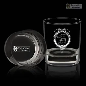 Belshes (Belsches) Family Crest Engraved Whiskey Glass