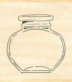 Beverly - Glass Ink Bottle Wooden Stamp