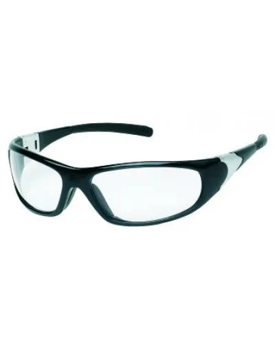 Black Frame - Clear Lens - Rubber Tips Safety Glasses