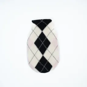 Blaxk, Cream and Pink Cashmere Small Hot Water Bottle