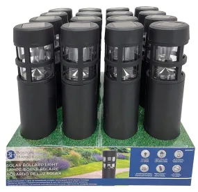 Boston Harbor Solar Bollard Light Plastic Black, Ni-Mh Battery, AA Battery, 1-Lamp, Plastic Fixture, Black :EA: QUANTITY: 16