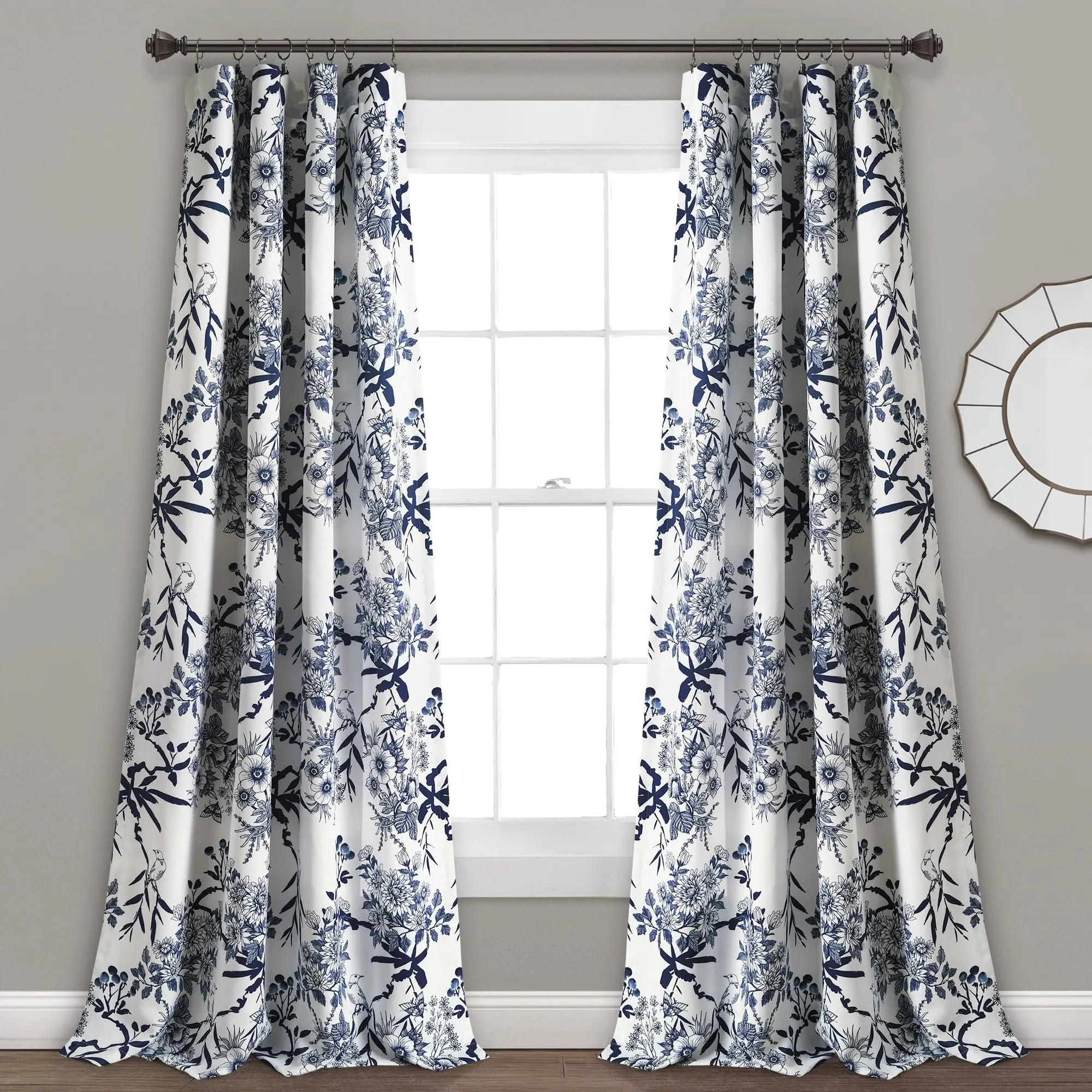 Botanical Garden Light Filtering Window Curtain Panel Set