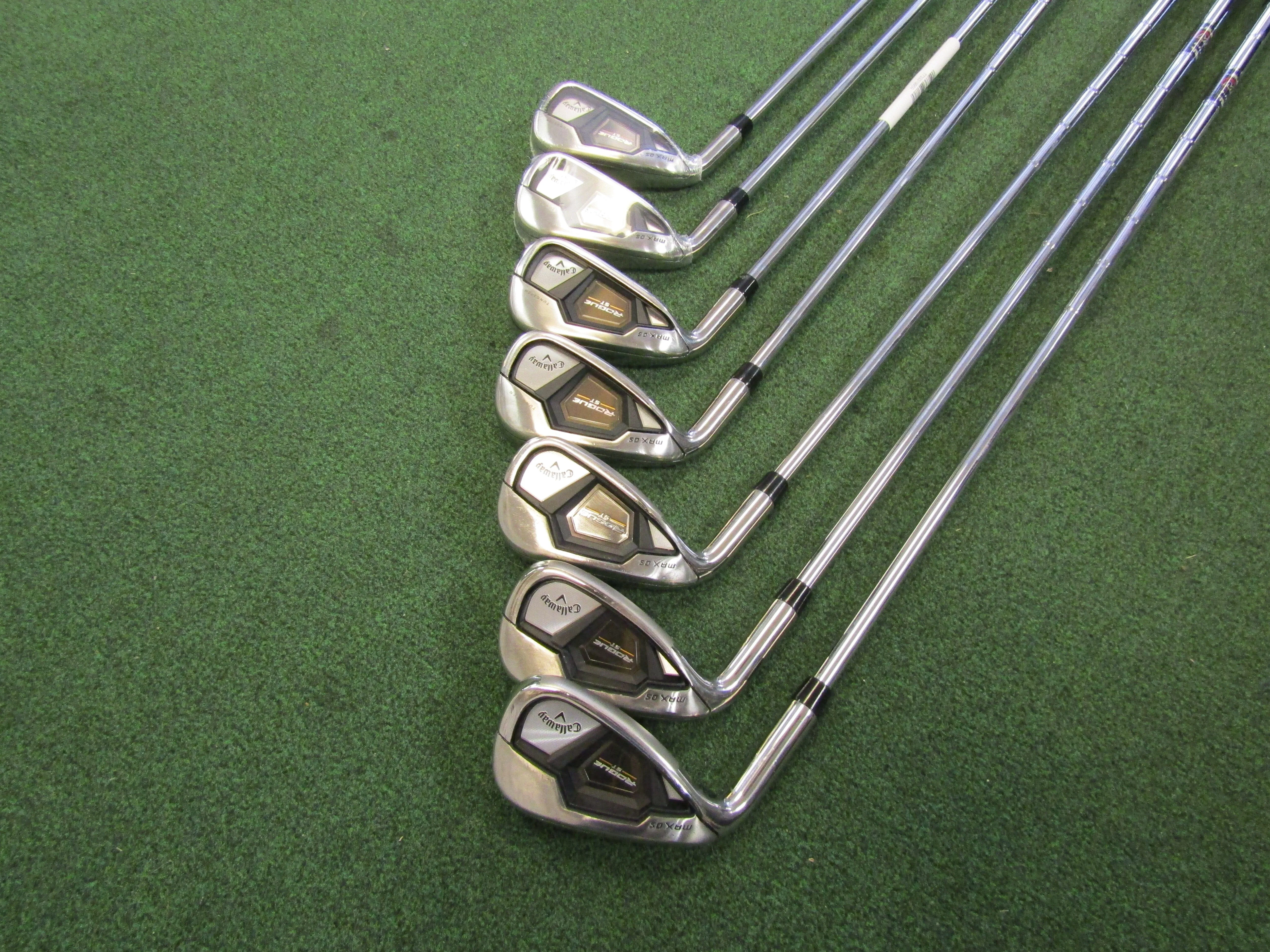 Callaway Rogue ST Max OS #5-PW, AW 7 pc. Iron Set Reg. Flex Steel MLH