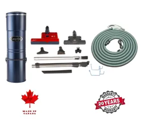 Canavac ACAN690 with SEBO Premium Central Vacuum Kit with ET-2 15" Power Head Designed for Hard Floors and Low-High Pile Carpeting   (30Ft, 35Ft Hose)