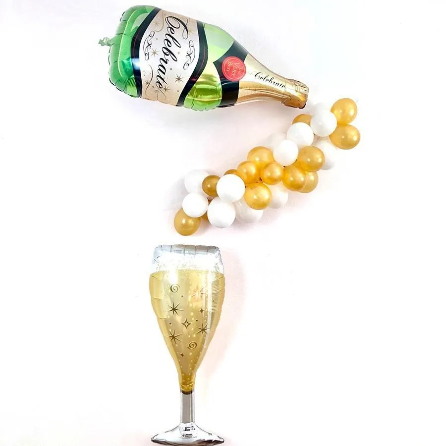 Champagne Bottle & Champagne Glass Balloon Kit