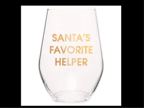 CHEZ GANGE Santas Fav.. Wine Glass